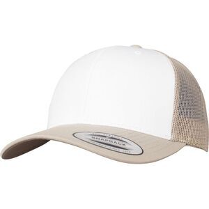 Flexfit By Yupoong Retro Trucker Colored Front Cap / Khaki/White/Khaki
